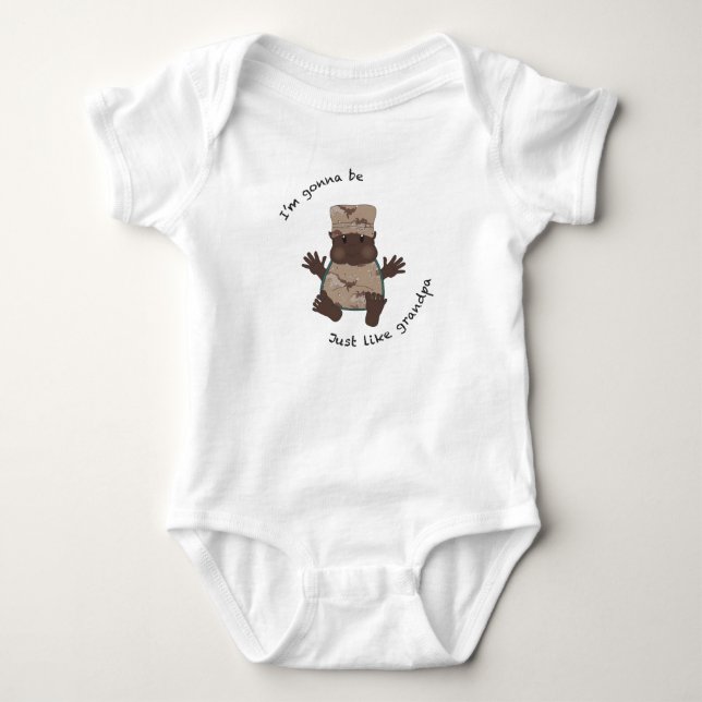 Body Para Bebê Vovô soldado (Frente)