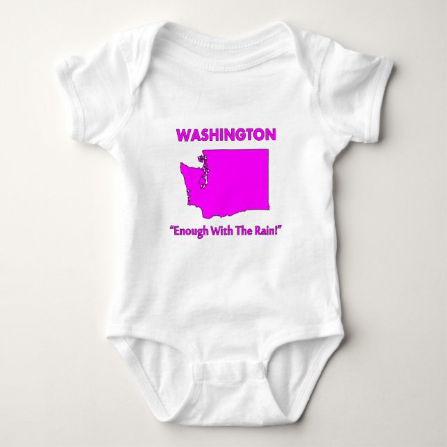 Body Para Bebê Washington - Chega de Chuva (Frente)