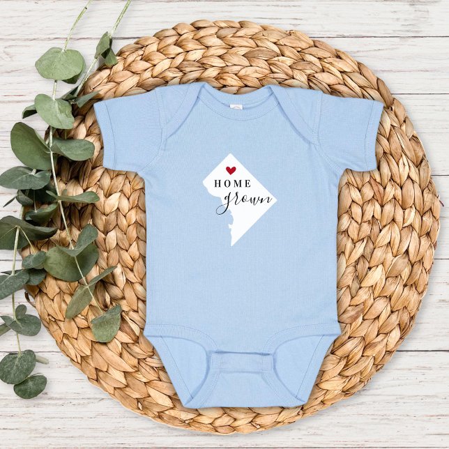 Body Para Bebê Washington DC Cultivado em Casa | Cores Editáveis  (Criador carregado)