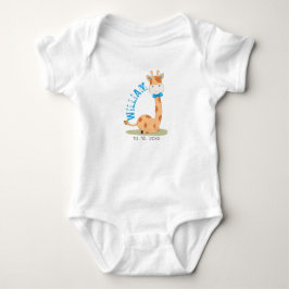 Body Para Bebê Watercolor Baby Giraffe, Safari Animal Birday