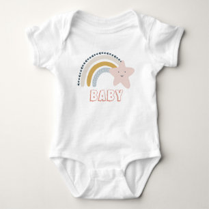 Body Para Bebê Watercolor Boho Rainbow Baby