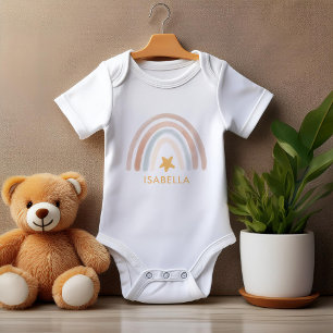 Body Para Bebê Watercolor Boho Rainbow Personalizado