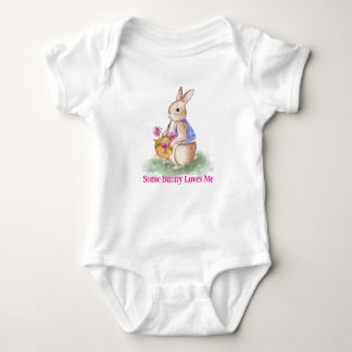 Body Para Bebê Watercolor Easter Bunny