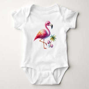 Body Para Bebê Watercolor Flamingo Cartoon Clipart