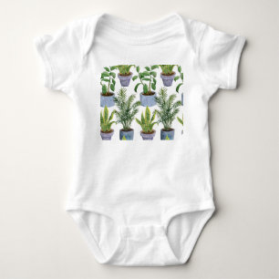 Body Para Bebê Watercolor Indoor: Lush Greenery Elega