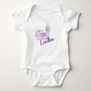 Body Para Bebê Watercolor London, Big Ben
