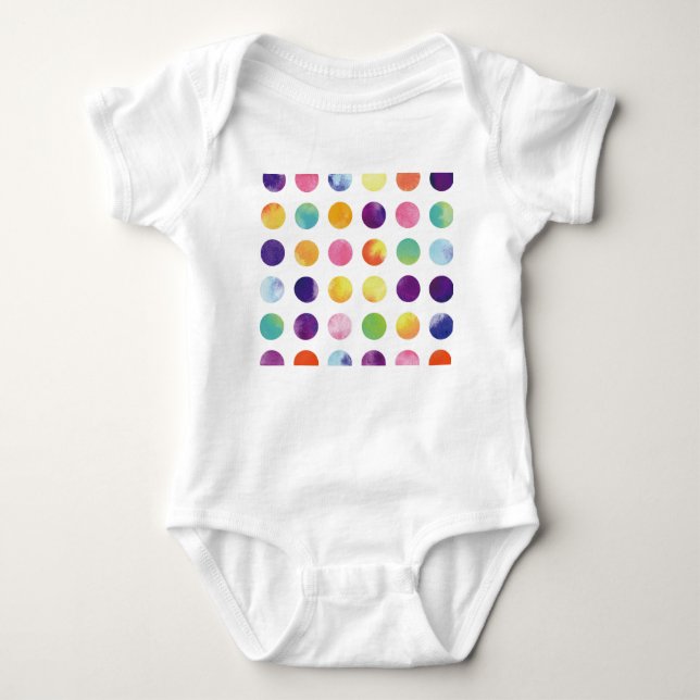 Body Para Bebê Watercolor polka dots Tシャツ (Frente)