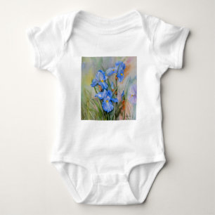 Body Para Bebê Watercolour azul da íris