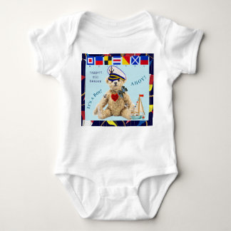 Body Para Bebê Welcome New Baby Sailor Bear Bodysuit