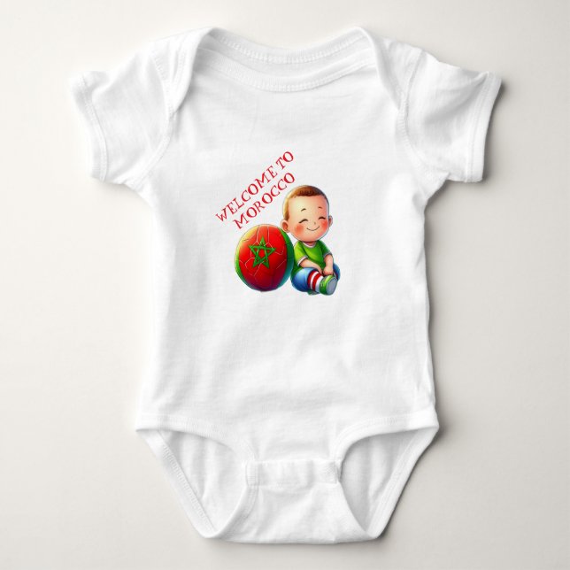 Body Para Bebê Welcome to Morocco Baby Bodysuit – Cute Moroccan  (Frente)