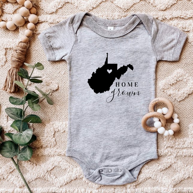 Body Para Bebê West Virginia Home Grown State Tee (Criador carregado)