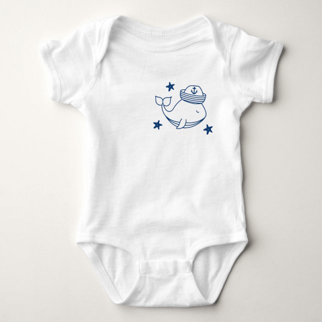 Body Para Bebê whale baby boy clothes (Frente)