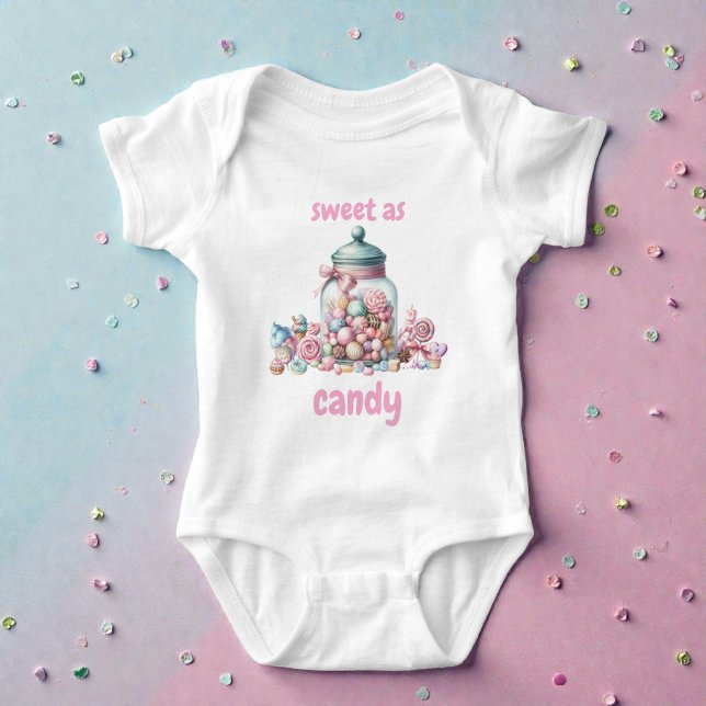 Body Para Bebê Whimsical Watercolor Sweet Candy (Criador carregado)