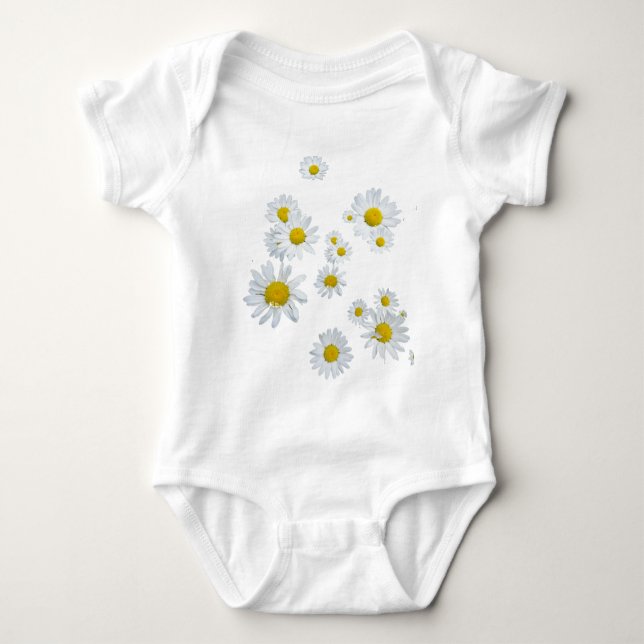 Body Para Bebê White Daisies Baby Bodysuit (Frente)
