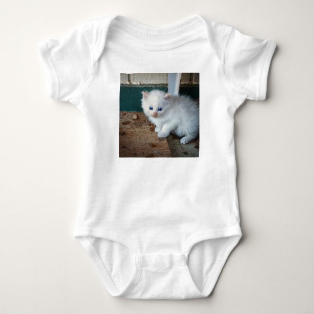 Body Para Bebê White Kitten (Frente)
