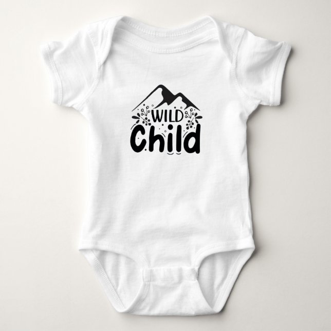 Body Para Bebê Wild Child Adventure Baby Bodysuit - Cute Mountain (Frente)