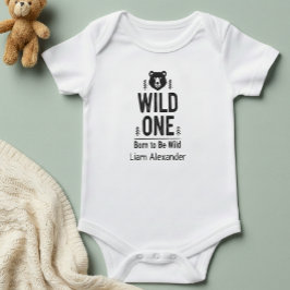 Body Para Bebê WILD ONE Born to Be Wild Personalized   Bodysuit