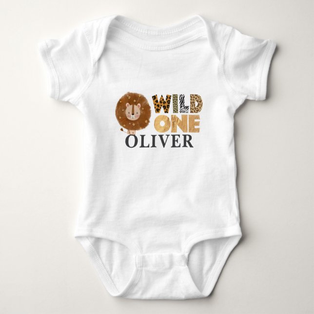 Body Para Bebê Wild One Cute Lion King (Frente)