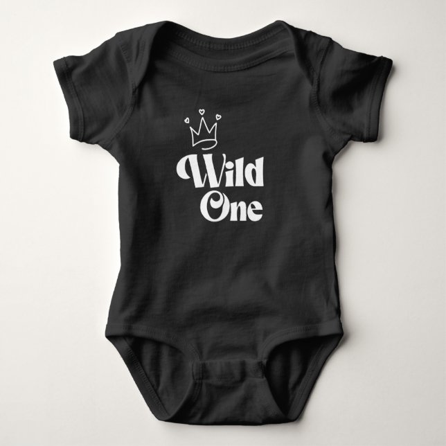 Body Para Bebê Wild One primeiro aniversario Wild Things Baby T-S (Frente)