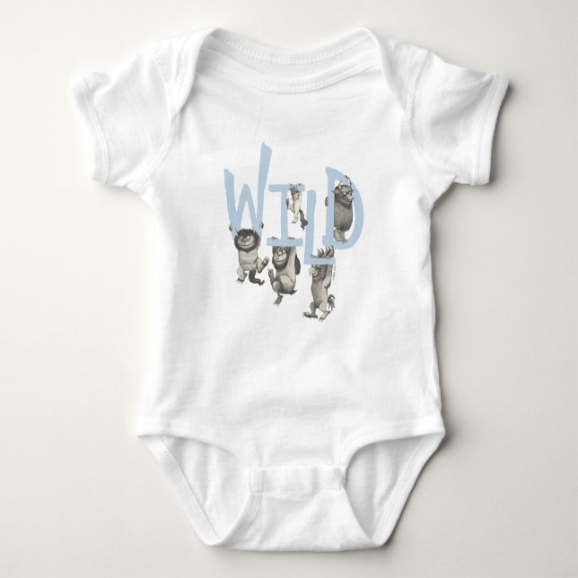 Body Para Bebê WILD | Wild Things e Max - Azul (Frente)