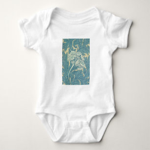 Body Para Bebê William Morris Clássico Tulipa Azul Floral