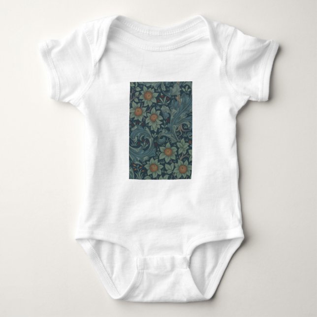 Body Para Bebê William Morris Orchard Pattern Art (Frente)