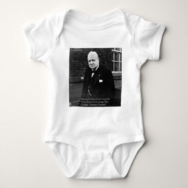 Body Para Bebê Winston Churchill "Success Nunca Final" Ofertas (Frente)