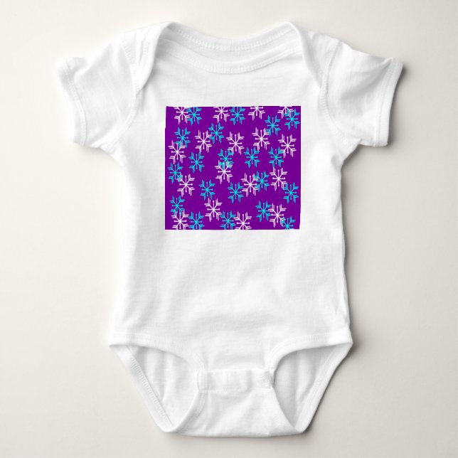 Body Para Bebê Wintry Snowflakes (Frente)