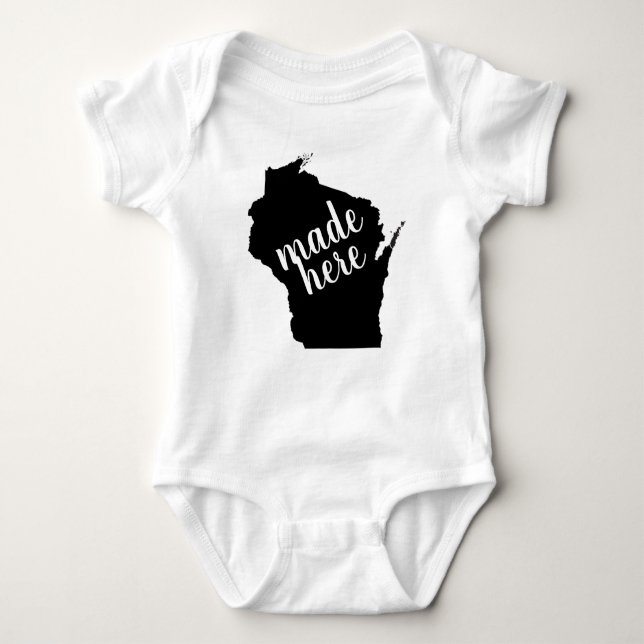 Body Para Bebê Wisconsin fez aqui (Frente)
