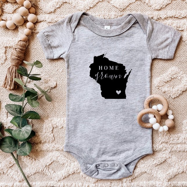 Body Para Bebê Wisconsin Home Grown State Tee (Criador carregado)