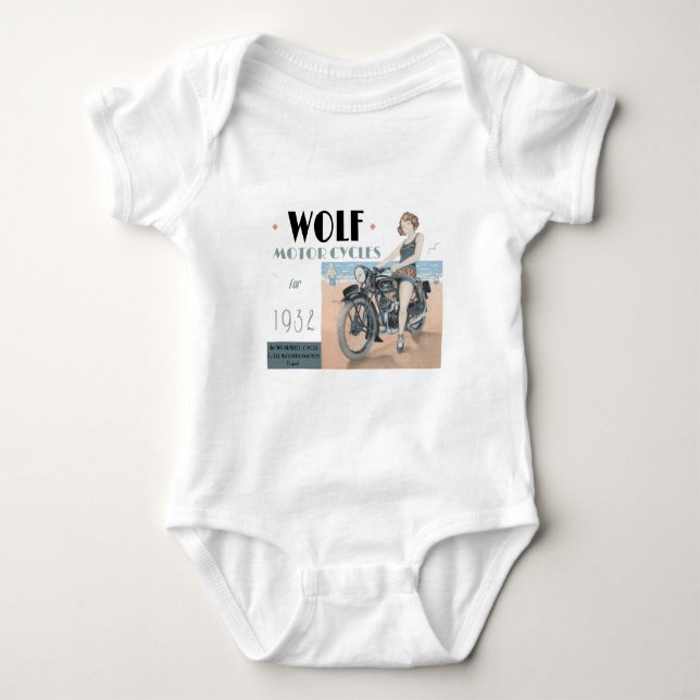 Body Para Bebê Wolf Motocicleta Bebê Bodyfato (Frente)