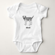 Woof! Bodysuit do bebê do Doggy - beira Terrier