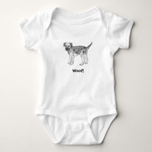 Body Para Bebê Woof! Bodysuit do bebê do Doggy - beira Terrier
