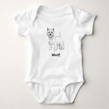 Woof! Bodysuit do bebê do Doggy - montanhas