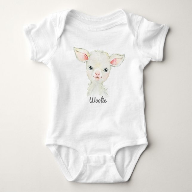 Body Para Bebê Woolie Lambert Cute Lamb Newborn (Frente)