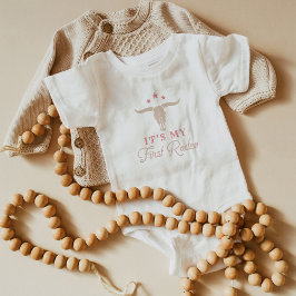 Body Para Bebê WYNONA Pink CowGirl First Rodeo Festa de aniversár