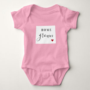 Body Para Bebê Wyoming Home Grown State Tee