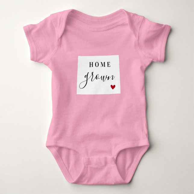 Body Para Bebê Wyoming Home Grown State Tee (Frente)