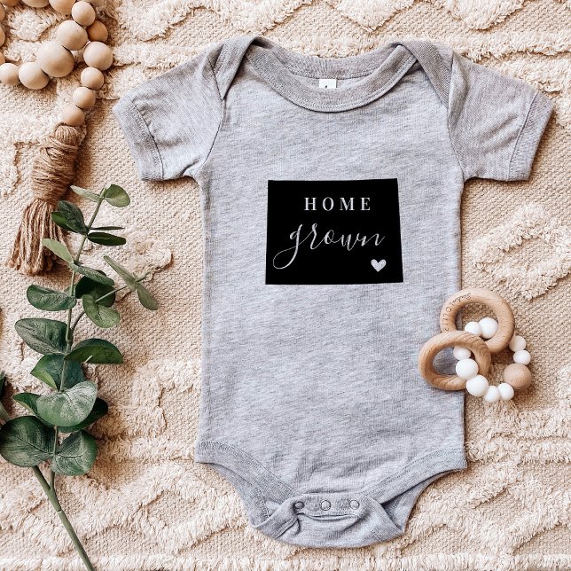 Body Para Bebê Wyoming Home Grown State Tee (Criador carregado)
