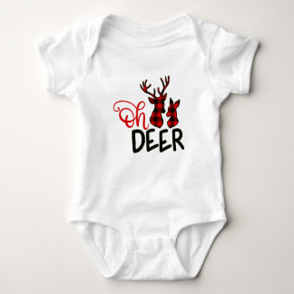 Body Para Bebê Xadrez Buffalo Oh Deer T-Shirt