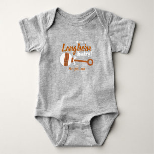 Body Para Bebê Xadrez Laranja Queimada Rattle Longhorn