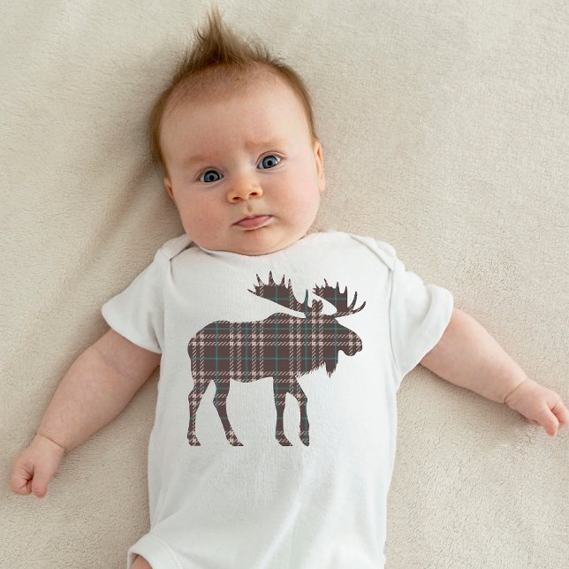 Body Para Bebê Xadrez na Xadrez (plaid moose
)