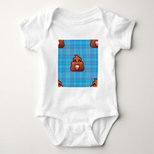 Body Para Bebê xadrez poop emoji