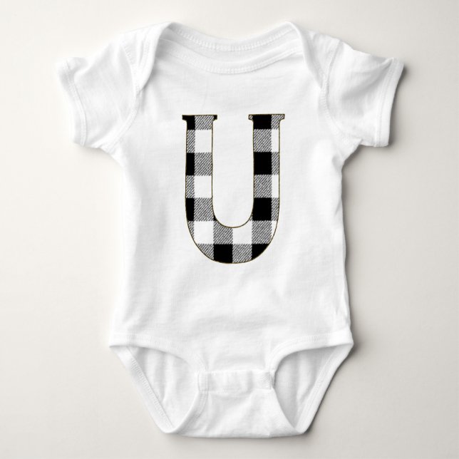Body Para Bebê Xadrez U (Frente)