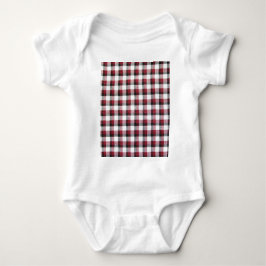 Body Para Bebê Xadrez Vermelho Branco e Preto Estilo