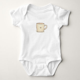 Body Para Bebê Xícara De Café Em Aquarela Fofa Com Um Coração