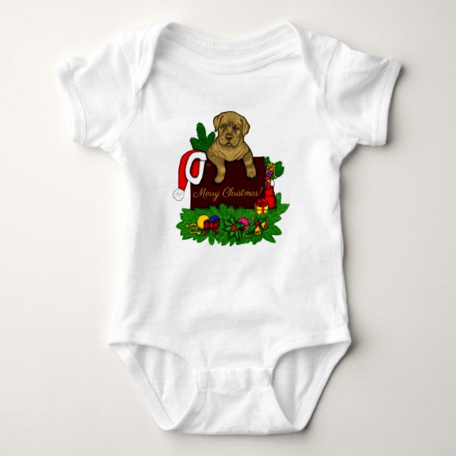 Body Para Bebê XMas puppy (Frente)