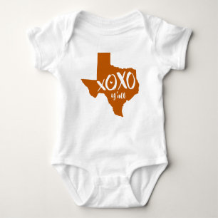 Body Para Bebê XOXO, Y - Forma Estadual Laranja Queimada no Texas