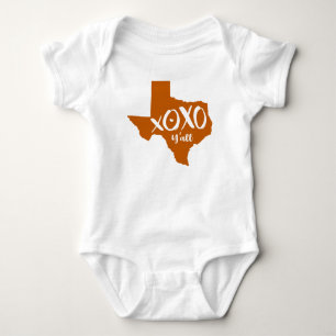 Body Para Bebê XOXO, Y'all - Forma de Estado Laranja Queimada no