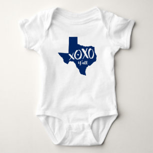 Body Para Bebê XOXO, Y'all - Sinalizador de Estado Blue Texas for